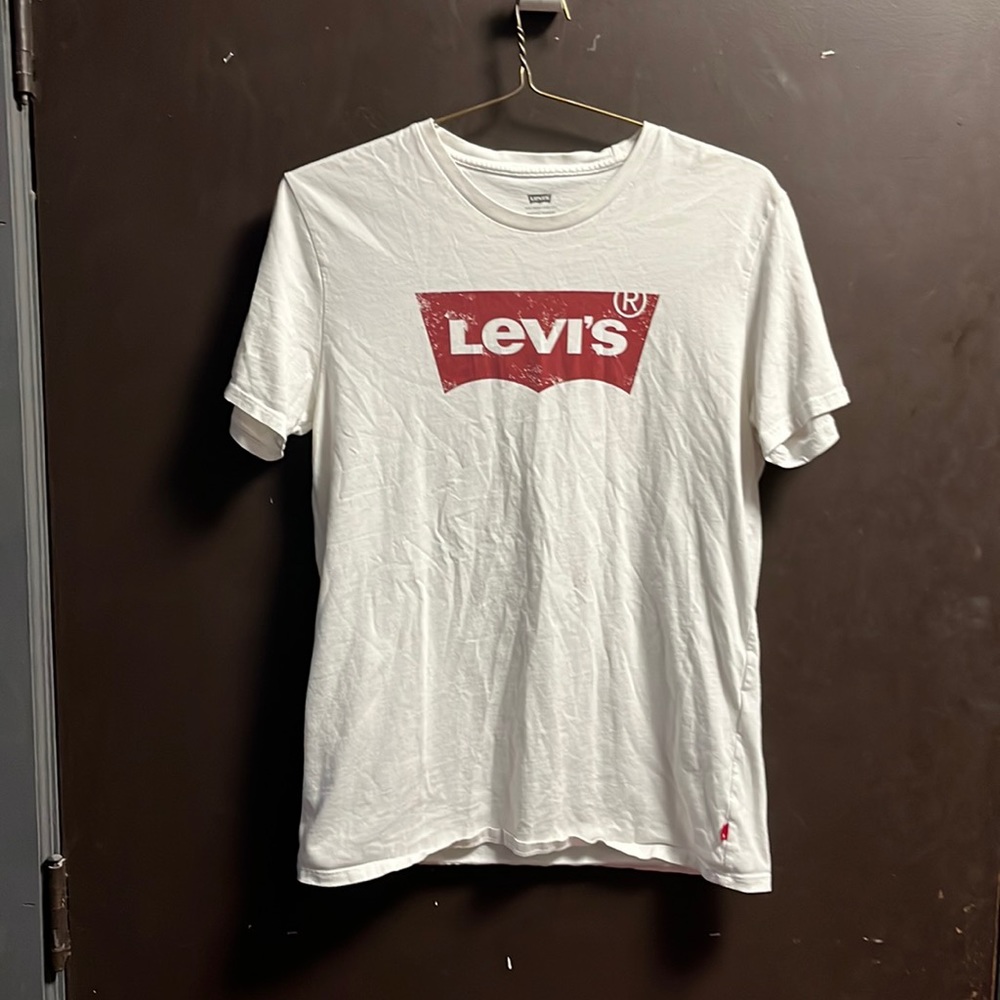 LEVI'S red logo white tee men's medium